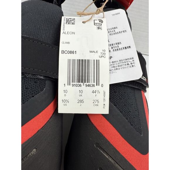 ADIDAS Five Ten Aleon Climbing Shoes Mens Size 10.5 Black Red BC0861 Stealth NEW - Picture 4 of 11